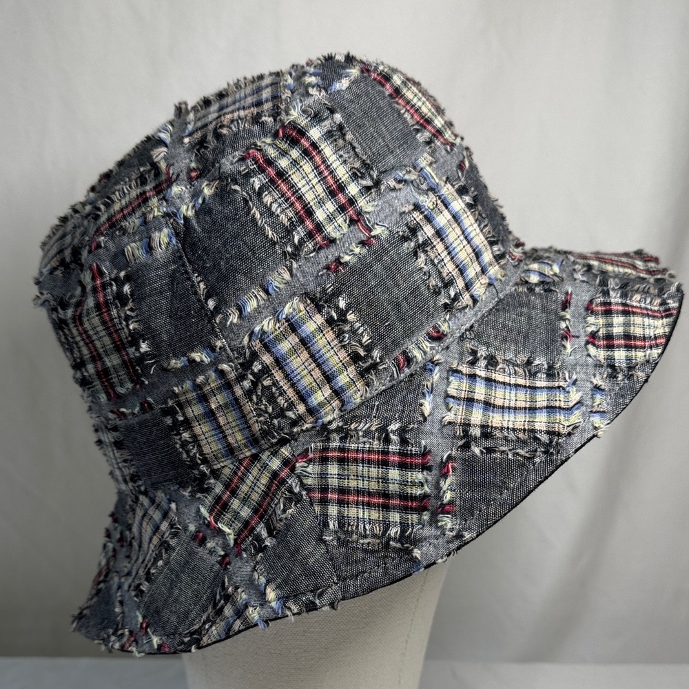 Plaid Reversible Patchwork Bucket Hat - image 2